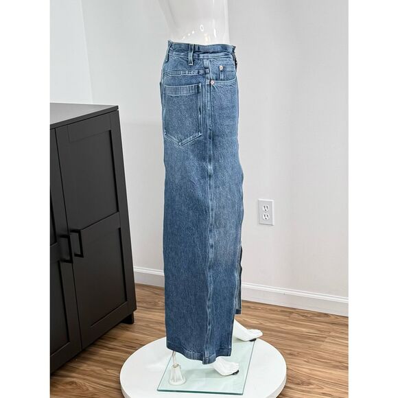 Alexander Wang Bonded Seam Crossover denim maxi skirt Size 25 - Picture 5 of 14